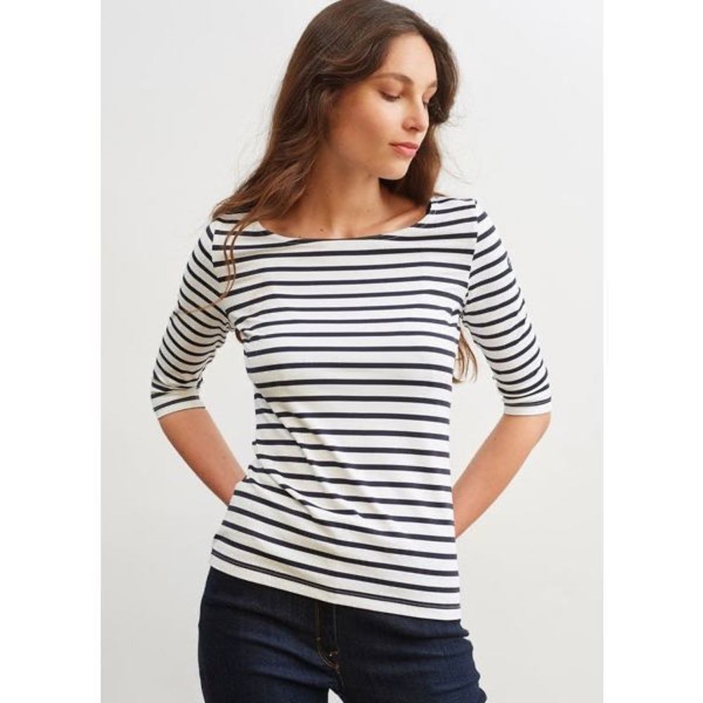 Nautical Striped Saint James 3/4 Length Shirt